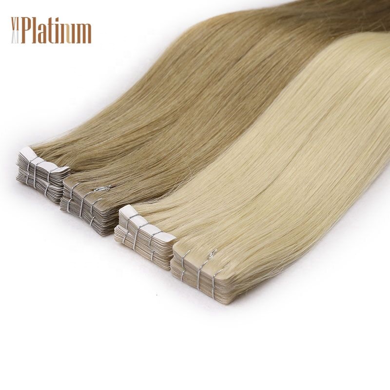 Wholesale silky straight best quality 100% virgin remy human hair tape extension