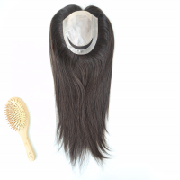 TP29 18" Straight Silk Top Base Human Hair Topper Wig for Women