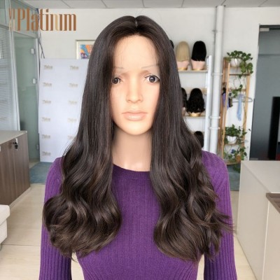 Jewish Kosher certified 22 inches natural scalp lace front European hair wigs