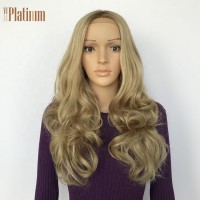 Full handtied natural hairline big layers slight wavy 100% human hair blond medical wig for women