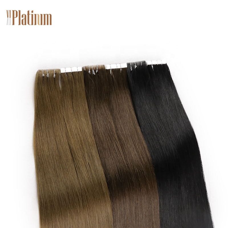 Wholesale high quality dark colors human hair tape extensions