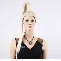 27'' Fashionable Long Straight Blonde Mannequin Synthetic Hair Ponytail Wigs