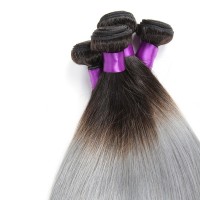 promotion price sew in human hair weave 1b grey ombre hair weaving for beauty