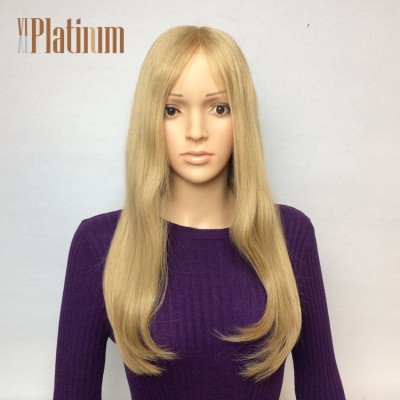 Wholesale Full Hand Tied Silky Straight Blonde European Hair Silicone Cancer Wigs