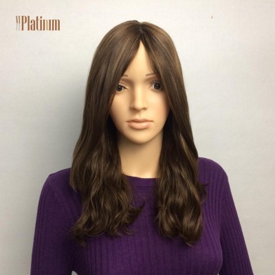 Stunning Multidirectional Skin Top Natural Wave Highlights European Hair Cancer Wigs