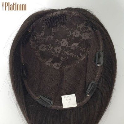 Full Handtied Multidirectional Skin Top Virgin European Human Hair Topper Women Toupee Kippah Fall Wig