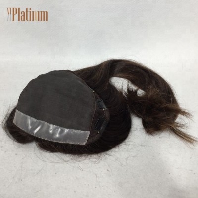 Best Quality Full Handtied Dark Roots Highlight Virgin European Human Hair Topper