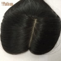 Custom Order Silk Base Natural Straight Virgin European Human Hair Topper For Women