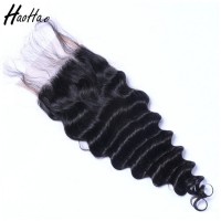 Unprocessed Deep Wave Cuticle Aligned Raw Virgin Hair Closure for Black Women