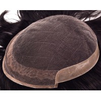 French lace base with super thin skin edge on sides back high quality custom-made hair replacement system toupee