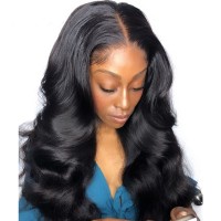 180%  Density Cuticle Aligned Raw Body Wave Unprocessed Virgin Human Hair Long Full  Lace Frontal Wig