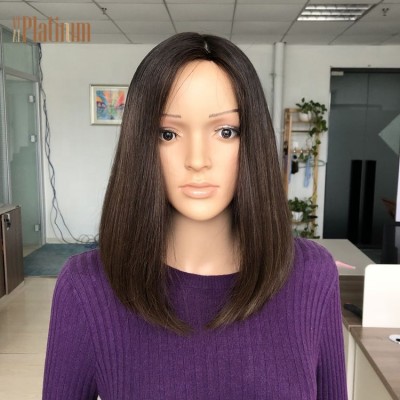 Natural looking 16 inches #4/8 multidirectional top Jewish Kosher European hair bob wigs